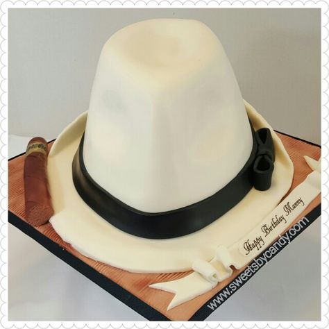 White Fedora Cake. White Fedora, Havana Nights Party, Shaped Cakes, Grooms Cakes, Hat Cake, Havana Nights, Cakes For Men, Specialty Cakes, Grooms Cake