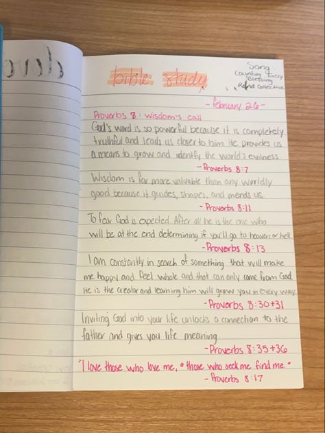 Proverbs 8 Bible Journaling, Bible Quotes For Women, Proverbs 8, Journal Bible Quotes, Bible Journal Notebooks, Bible Journal Notes, Get Closer To God, Christian Bible Study, Bible Time