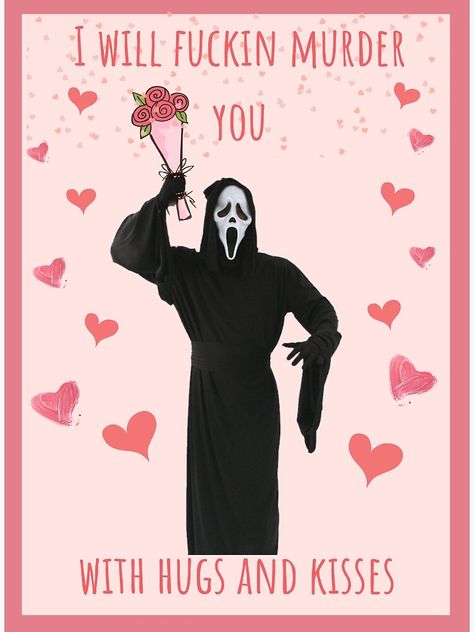 "Ghostface Valentine's Card" Greeting Card by solusdoitsolo | Redbubble Ghostface Valentine, Valentine's Card, Valentine Greeting Cards, Greeting Card Design, Kraft Envelopes, Valentines Cards, Card Sizes, Top Artists, Sell Your Art