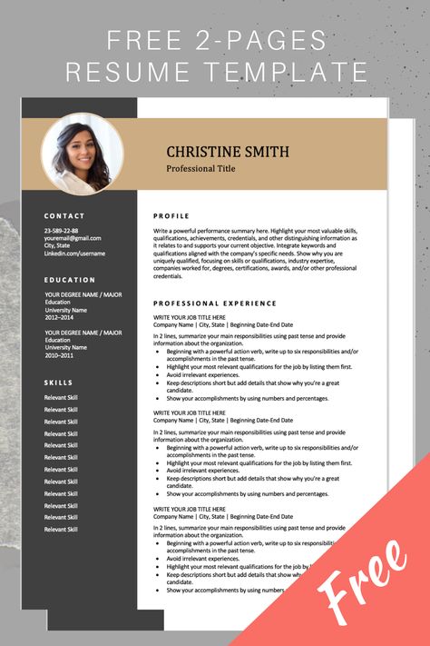 Download this professional resume template. It includes two pages and a photo. You can easily adjust it in Microsoft Word and save it in pdf if needed. Sign up for our job search tips and get this template for free. #resumetemplate #freeresume #professionalresume #downloadresume #jobsearch #jobhunt Two Page Resume Template, Cv Resume Template Free Download, Cv Pdf Free, Resume Template Free Downloadable Simple, Cv Template Free Download Microsoft Word Professional Resume, Free Cv Template Word Download Cv Design, Cv Template Free Download Microsoft Word, Free Resume Template Download Editable, Resume Template Free Downloadable Word