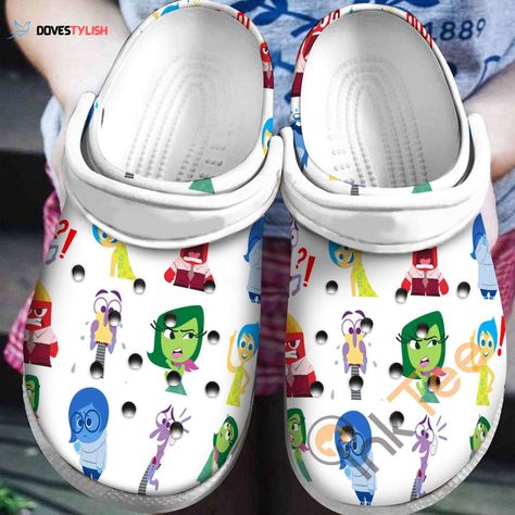 Inside Out Walt Disney Pictures Rubber Crocs Shoes Clogs Unisex Footwear Check more at https://dovestylish.com/product/inside-out-walt-disney-pictures-rubber-crocs-shoes-clogs-unisex-footwear/ Rubber Clogs, Crocs Clog, Cartoon Shoes, Shoes Comfy, Inside Out 2, Crocs Crocband, Crocs Clogs, Clog Shoes, Walt Disney Pictures