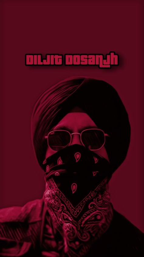 Singer wallpaper edit with monotone red overlay and gta inspired font saying "diljit dosanjh". Diljit Dosanjh Aesthetic, Diljit Dosanjh Wallpaper, Diljit Dosanjh Concert, Thug Life Quotes, Anuv Jain, Red Overlay, Photography 2023, Karan Aujla, Reel Dance