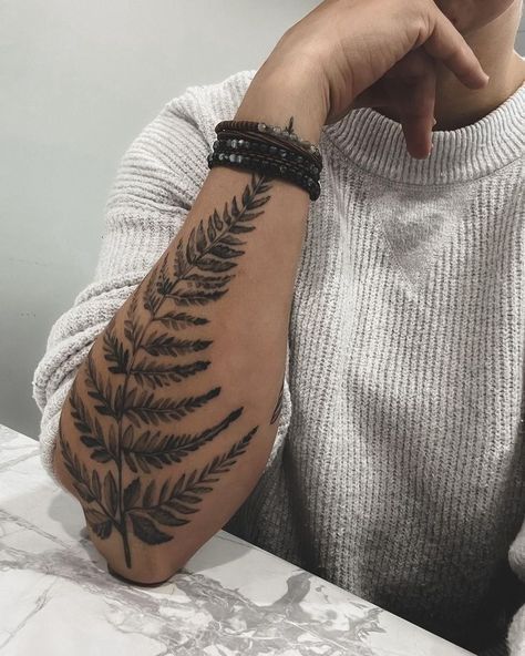 Man Tattoo Ideas, Natur Tattoo Arm, Tattoo Bras Homme, Aesthetic Tattoo Ideas, Octopus Tattoo Sleeve, Fern Tattoo, Man Tattoo, Forest Tattoos, Bicep Tattoo