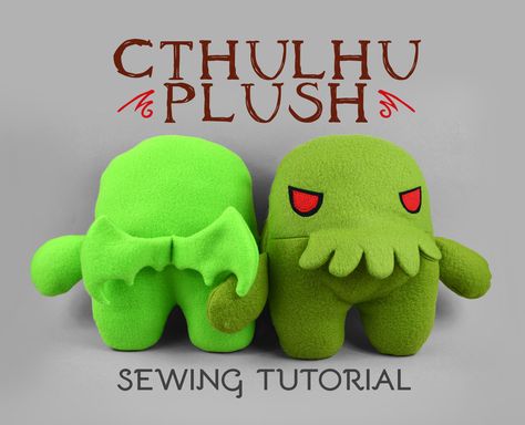 Free pdf pattern and step by step photo tutorial - kostenlose pdf Schnittvorlage und Bildanleitung Cthulhu Plush, Sewing Animals, Hands Tutorial, Pocket Cat, Pouch Sewing, Plushie Patterns, Cat Doll, Plush Pattern, Sewing For Beginners