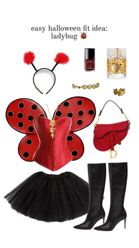 halloween, costume, outfit inspo, lady bug, halloween 2024, lady bug costume, sexy costume Halloween Costumes Aesthetic, Ladybug Halloween, Love Costume, Bug Costume, Ladybug Costume, Aesthetic Love, Pinterest Aesthetic, Easy Halloween Costumes, Fit Ideas