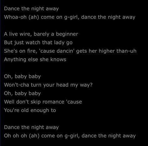 Dance The Night Away by Van Halen Van Halen Lyrics, Live Wire, Van Halen, Music Lyrics, Music Quotes, My Way, Singing, Cards Against Humanity, Entertainment