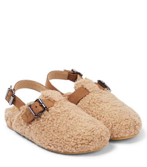 Teddy Slippers, Shearling Slippers, Together We Can, Girls Shoes, Two Tone, Kids Fashion, Dust Bag, Slippers, Girl Outfits