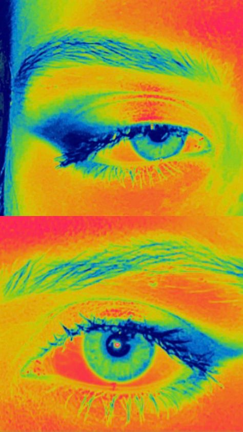 Thermal Photography Aesthetic, Color Theory Artwork, Thermal Color Palette, Colorful Reference Photos, Thermal Art, Coloured Drawings, Colourful Pictures, Self Portrait Drawing, Color Wheel Art