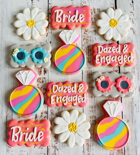 Dazed And Engaged Bachelorette Cookies, Dazed And Engaged Cookies, Engaged Cookies, Bach Cookies, Bachelorette Sugar Cookies, Dazed And Engaged Bachelorette, Bachelorette Party Cookies, Bachelorette Cookies, Decorative Cookies