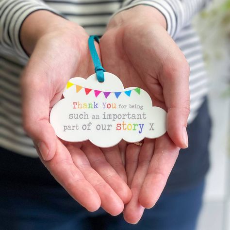 Thank You Our Story Acrylic Cloud Rainbow Keepsake – And so to Shop Bunting Design, Cloud Rainbow, Rainbow Bunting, Midwife Gift, Thank You Presents, Rainbows Christmas, Distance Gifts, End Of Term, Thank You Teacher Gifts