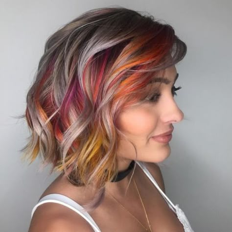 IG: hairbyfranco Funky Hair, Bangs With Medium Hair, Funky Hairstyles, Hair Affair, Short Hairstyle, Hair Colorist, Hair Inspiration Color, Hair Stuff, Rainbow Hair