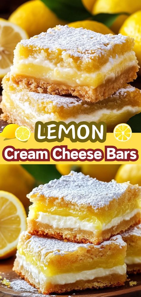 Creamy Lemon Cream Cheese Bars - Maria's Kitchen Lemon Cream Cheese Bars, Cheese Bars, Cream Cheese Bars, Cream Cheese Crescent Rolls, Lemon Cream Cheese, Lemon Custard, Cheese Bar, Custard Cake, Crescent Roll Dough