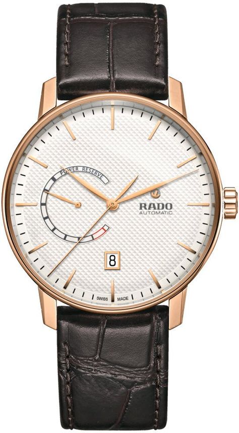 Rado Watch Coupole Classic XL #add-content #basel-17 #bezel-fixed #bracelet-strap-leather #brand-rado #case-depth-11-7mm #case-material-rose-gold #case-width-41mm #date-yes #delivery-timescale-call-us #dial-colour-silver #gender-mens #luxury #movement-automatic #new-product-yes #official-stockist-for-rado-watches #packaging-rado-watch-packaging #power-reserve-yes #style-dress #subcat-coupole #supplier-model-no-r22879025 #warranty-rado-official-2-year-guarantee #water-resistant-50m Rado Watch, Watch Packaging, Swiss Automatic Watches, Swiss Watch Brands, Brown Leather Strap Watch, Swiss Army Watches, Ceramic Watch, Leather Strap Watch, Unisex Watches