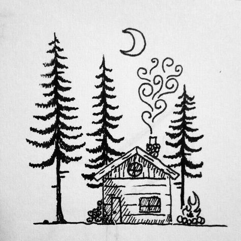 Home | Back To The Beginning Little Cabin In The Woods, Little Cabin, A Cabin, Cabin In The Woods, 자수 디자인, Pen Art, Cabins In The Woods, Cebu, Doodle Drawings