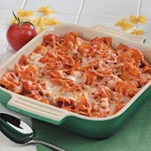 Italian Bow Tie Bake Lazy Lasagna Recipe, Easiest Dinner, Lazy Lasagna, Taste Of Home Recipes, Bow Tie Pasta, Lent Recipes, Parmesan Recipes, Bowtie Pasta, Pasta Casserole