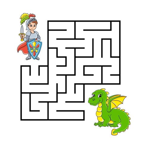 Maze Games For Kids, Fairytale Theme, Maze Game, Game For Kids, Puzzles For Kids, Labyrinth, Vector Photo, Free Vector Images, Games For Kids