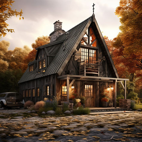 Small Barn House, Carriage House Garage, Barn Houses, Colonial Farmhouse, House Garage, Small Barn, Shop Buildings, House Cabin, Cottage Cabin