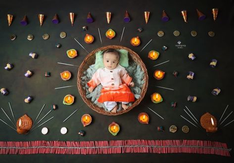 Diwali Photo Shoot For Baby Boy, Diwali Theme Photoshoot For Baby, Babies Photoshoot, Diwali Photoshoot, Monthly Photoshoot, Diwali Photos, Monthly Baby Pictures, Newborn Baby Photoshoot, Monthly Baby