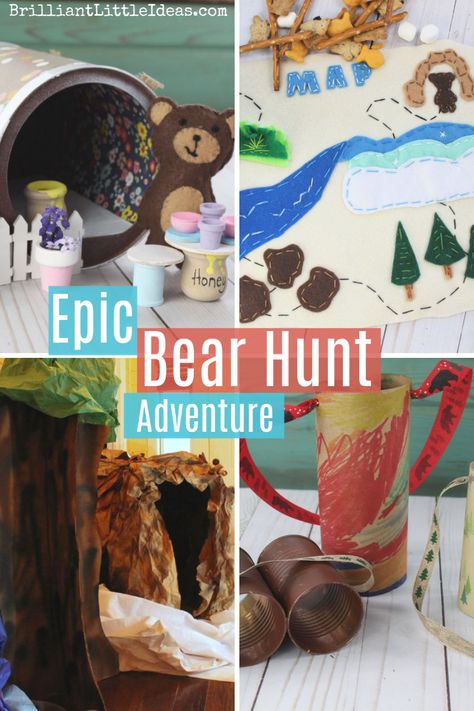 Are you reading the Going on a Bear Hunt book? Make the book come to life with this Epic Bear Hunt Adventure. #Pretendplay #roleplayforkids #bearhunt #goingonabearhunt #epicadventure #kidfun We’re Going On A Bear Hunt Eyfs, We're Going On A Bear Hunt, Going On A Bear Hunt Activities, Bear Hunt Activities, Camp Kindergarten, Diy Pretend Play, Storytime Activities, Going On A Bear Hunt, Adventure Picture