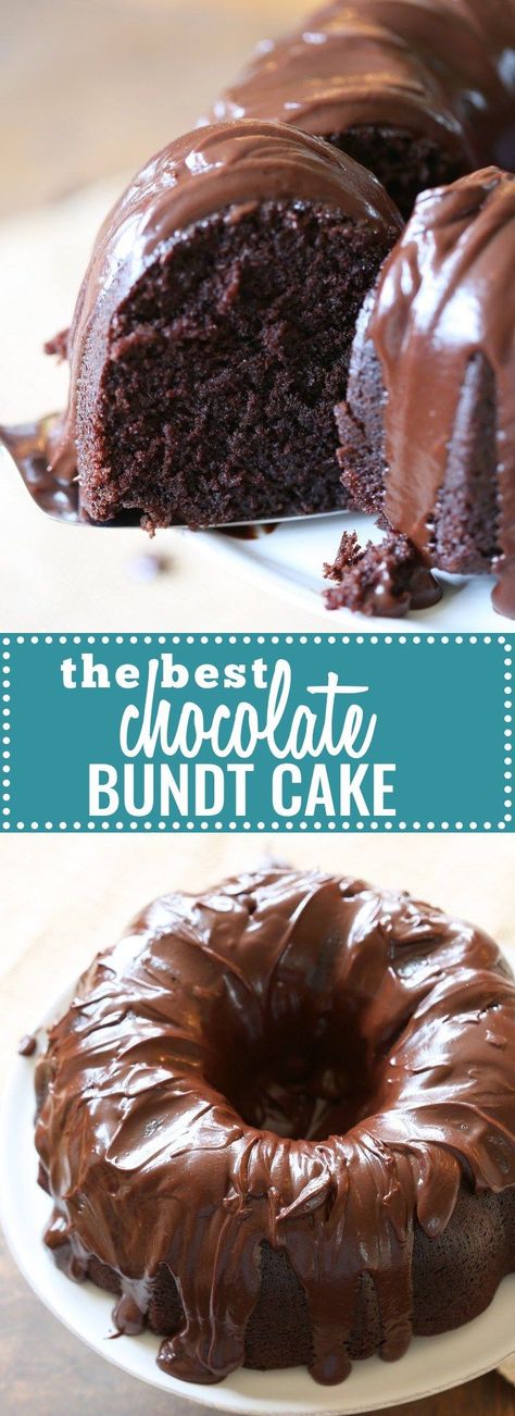 The Best Chocolate Bundt Cake: This really is the best (and thankfully most foolproof) chocolate cake around. With a rich, thick glaze, this little beauty is great the day you make it, but even better after a day or two in the fridge. Best Chocolate Bundt Cake, Gf Thanksgiving, Gf Cake, Gf Sweets, Chocolate Bundt, Homemade Chocolate Cake, Torte Cupcake, Chocolate Bundt Cake, Dessert Aux Fruits