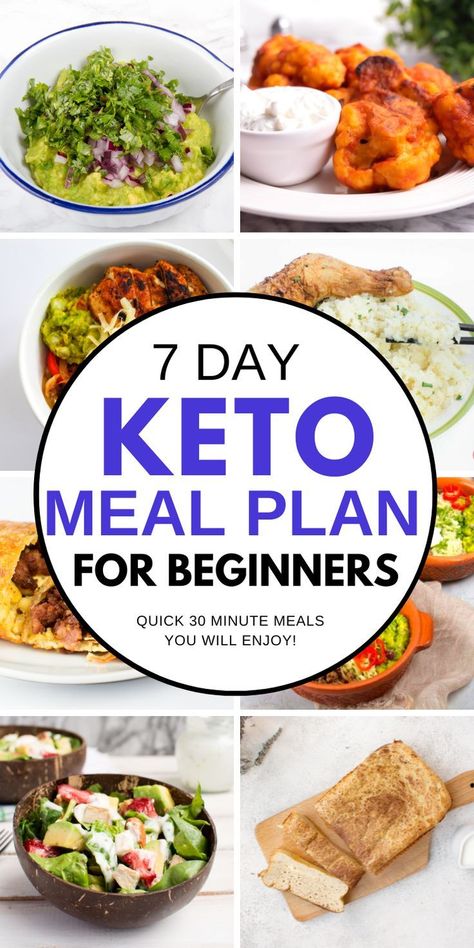 Start your keto journey seamlessly with this 7-day keto meal plan for beginners, featuring 28 delectable meals ready in 30 minutes or less—a perfect introduction for beginners to the possibility of the ketogenic lifestyle. Dive into a week of flavorful, time-efficient dishes tailored for your convenience. Click to explore the complete lazy keto meal plan and follow for an abundance of delicious keto recipes that make healthy eating a breeze! Lazy Keto Meal Plan, 7 Day Keto Meal Plan, Keto Meal Plan For Beginners, Delicious Keto Recipes, Meal Plan For Beginners, Lazy Keto, Easy Keto Meal Plan, Beginner Meal Planning, Ketogenic Diet Meal Plan