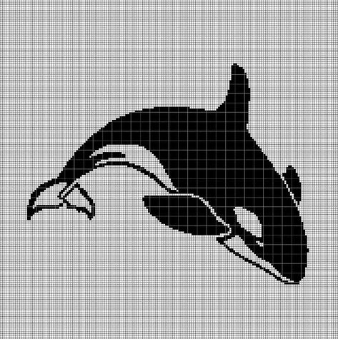 Orca+silhouette+cross+stitch+pattern+in+pdf Simple Chart, Orca Art, Cross Stitch Silhouette, Finished Cross Stitch, Dmc Cross Stitch, Crochet Fashion Patterns, Afghan Pattern, Killer Whales, Afghan Crochet Patterns