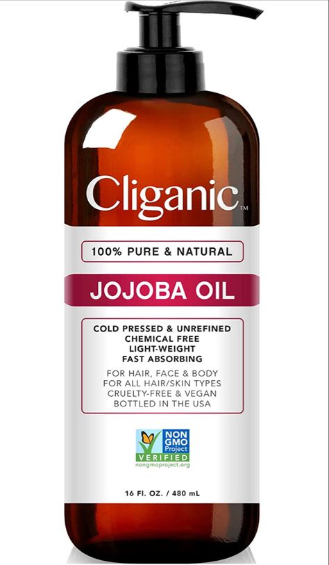 Cliganic Jojoba Oil Non-GMO, Bulk 16oz | 100% Pure, Natural Cold Pressed Unrefined Hexane Free Oil for Hair & Face #dermaplaning #esthetician #esthetics #facialoil Face Scrub Recipe, Diy Face Scrub, Sugar Scrub For Face, Oil For Hair, Scrub Recipe, Oil Moisturizer, Hair Growth Oil, Carrier Oils, Face Scrub