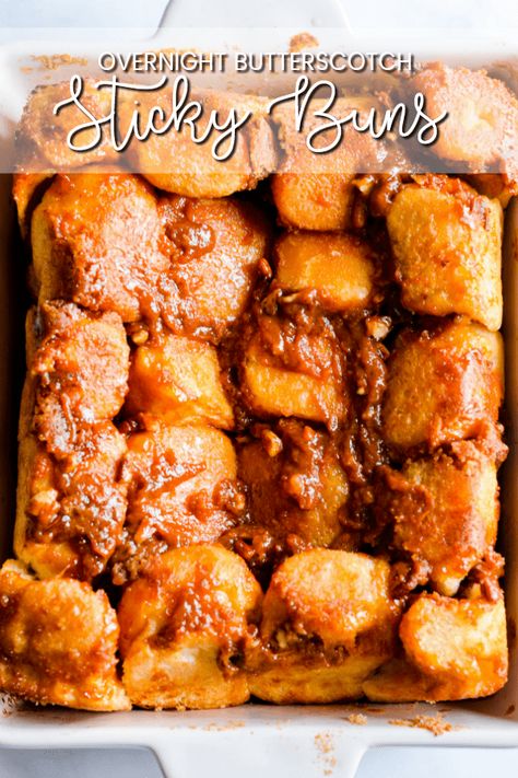 Sticky Buns Recipe, Starbucks Pumpkin Bread, Sticky Buns Recipes, Frozen Rolls, Butterscotch Pudding, Warm Breakfast, Buns Recipe, Sticky Buns, Bun Recipe