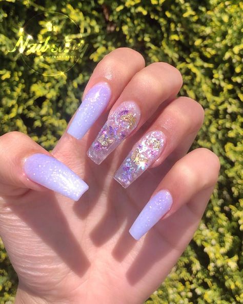 Nail Story, Disney Acrylic Nails, Quinceanera Nails, Rapunzel Disney, Multicolored Nails, Lilac Nails, Purple Acrylic Nails, Fantasy Nails, Lavender Nails