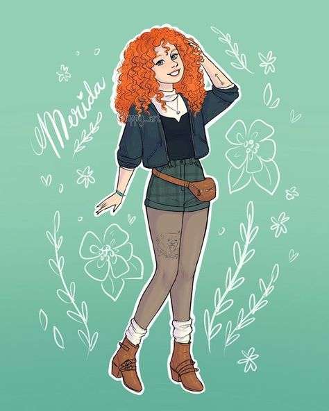 Modern Merida, Pixar Brave, Disney Princess Challenge, Brave 2012, Merida Disney, Disney Modern, Alternative Disney Princesses, Modern Disney Characters, Princess Merida