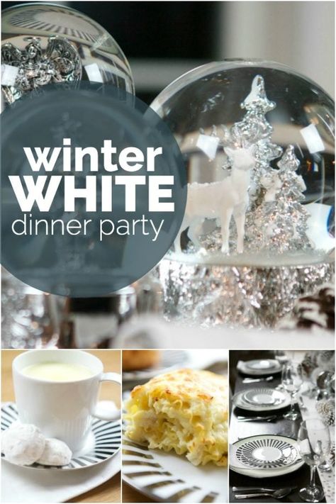 Quick Winter Dinner Recipes, White Party Foods, White Dinner Party, Winter Party Foods, Lasagna With Meat Sauce, White Christmas Party, Winter Lunch, Winter Dinner Party, Christmas Appetizers Easy