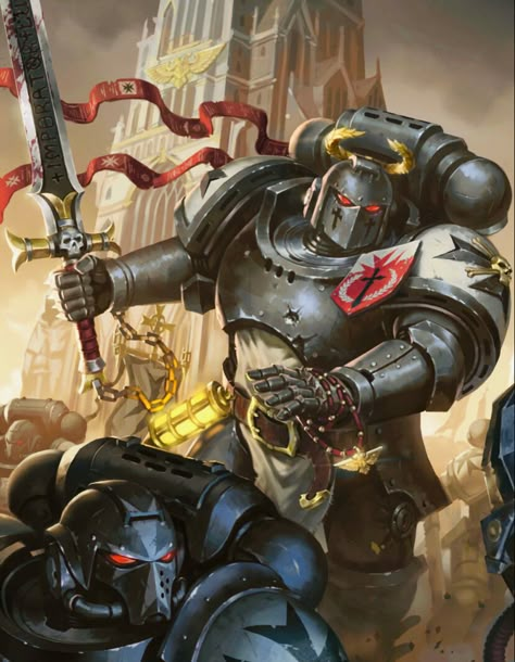 Black Templars 40k, Total Warhammer, 40k Black Templars, Zhang Han, Space Marine Art, 40k Space Marine, Warhammer 40k Memes, Grey Knights, Apocalypse Art