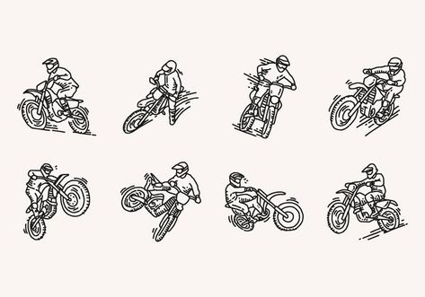 Motocross Tattoo, Dirt Bike Tattoo, Russian Tattoo, Bike Icon, Flower Tattoo Drawings, Bike Tattoos, Biker Tattoos, Bike Drawing, Bike Sketch