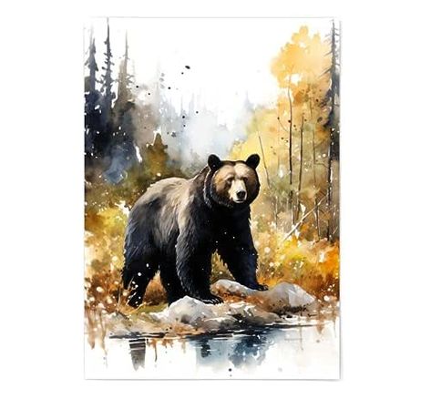 Black Bear Painting, Dog Portraits Illustration, Bears Art, Black Bears Art, Moose Painting, Bear Portrait, Rocks Painting, Bear Painting, Bear Artwork