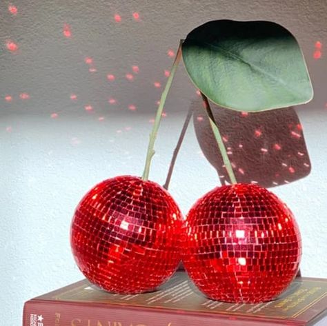 Cherry Disco, Disco Balls, Disco Ball, Cherry, Bar, Mirror, Glass, Red