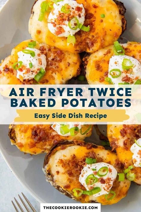 Twice Baked Potatoes Recipe, Air Fryer Baked Potato, Baked Potato Casserole, The Cookie Rookie, Cookie Rookie, Cooking Pizza, Baked Potato Recipes, Air Fry Recipes, Beef Casserole Recipes