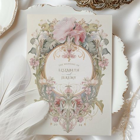 Rococo-Inspired Hibiscus Pastel Botanical Wedding Invitation Rococo Wedding, Vintage Barn Wedding, Pastel Botanical, Barn Wedding Invitations, Botanical Wedding Invitation, Botanical Wedding Invitations, Wedding Stationery Design, Wedding Announcement, Victorian Wedding