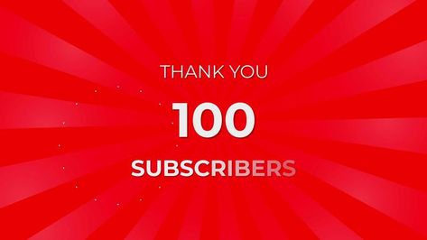 Thank you 100 Subscribers Text on Red Background with Rotating White Rays 100 Subscribers, Free Stock Video, Red Background, Stock Video, Stock Footage, New Art, The 100, For Free, Thank You