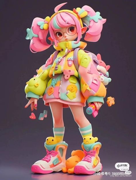 Anime sculpture with pink hair yellow and pink 🩷 jacket Procreate Dog, Halloween Procreate, Tarot Card Designs, Creative Chair, Cake Halloween, Spooky Cake, Owl Halloween, Art Toys Design, Cards Halloween