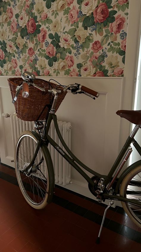 Old Fashioned Bike, Pretty Bicycle, Biking Aesthetic, Bicycle Aesthetic, Aesthetic Bike, Classic Bicycle, Bike With Basket, Hybrid Bicycle, Bike Aesthetic