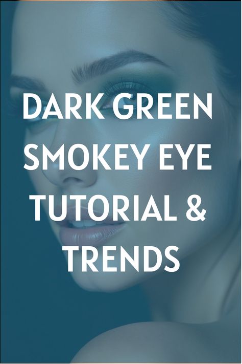 Dark Green Smokey Eye Tutorial & Trends Dark Green Smokey Eye, Green Smokey Eye Tutorial, Grey Smokey Eye, Dark Smokey Eye, Smudge Proof Eyeliner, Smokey Eye Easy, Gold Smokey Eye, Green Smokey Eye, Eyebrow Hacks