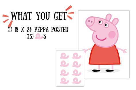 Pin Tail on Peppa Pig Peppa Pig Party Game Peppa Birthday - Etsy Peppa Pig Party Games, Peppa Birthday, Peppa Party, Toddler Party Games, Pin The Tail, Toddler Parties, Peppa Pig Party, Pig Party, Pig Birthday