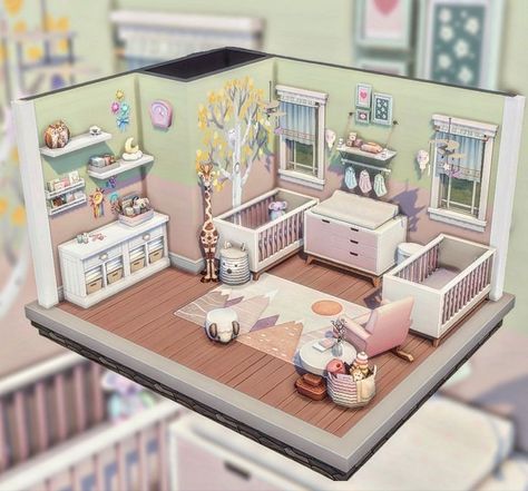 Sims 3 Decorating Ideas, Sims 4 Houses For Family, Stonestreet Apartments #3 Sims 4 Layout, Twin Room Sims 4, Sims Nursery Base Game, Sims Twin Bedroom, Sims 4 Nursery Base Game, The Sims 4 Twins Bedroom, Sims 4 Backstory Ideas