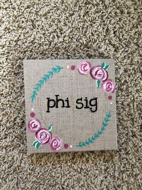 Phi Sigma Sigma Canvas Phi Sigma Sigma, Sorority Canvas, Bid Day Themes, Pi Phi, Big Little Reveal, Delta Gamma, Sorority Gifts, Alpha Phi, Bid Day