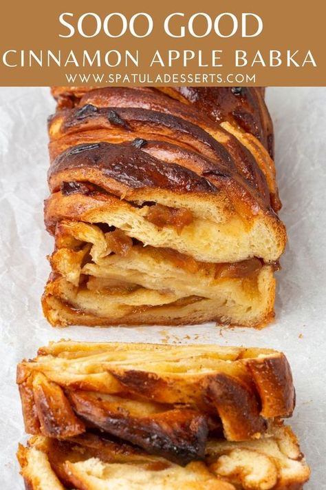 Cinnamon Babka Recipe, Apple Babka, Brioche Recipes, Cinnamon Babka, Babka Bread, Cinnamon Filling, Babka Recipe, Bread Shaping, Apple Filling