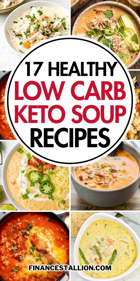 Dive into our easy low-carb keto soup recipes, perfect for anyone looking for low-carb recipes! Discover easy and quick keto soups and stews that are as easy and tasty. From creamy keto chicken soup, keto mushroom soups, keto broccoli soup, and more. Explore vegetarian keto soup recipes and vegan too. Our keto-friendly soups are ideal for keto meal prep, to ensure you've healthy soups on hand. Whether you prefer a Crockpot or an Instant Pot, our low-calorie soups cater to all cooking styles. Keto Soups And Stews, Soups Keto, Chicken Soup Keto, Keto Soup Recipes, Keto Chicken Soup, Soup Keto, Keto Soups, Keto Broccoli, Low Carb Soup Recipes