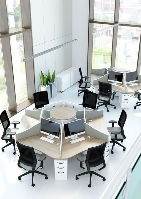 Company Decor Office, Staff Desk Design, Modern Office Workstations Design, Call Centre Office Design, Office Workstations Design, Office Workstations Design Interiors, Modern Workstation Design, Cool Office Space Business, Workstations Office Design