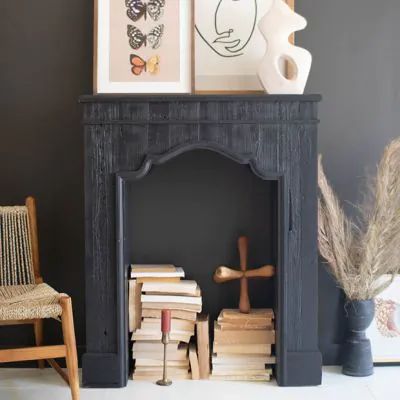 THE CURIOUS APOTHECARY | Shop Sales Events Antique Farmhouse Wooden Mantle, Wood Mantle, Wood Mantels, Faux Fireplace, Antique Farmhouse, Fireplace Mantle, Wood Wall Decor, Fireplace Accessories, Fireplace Mantels