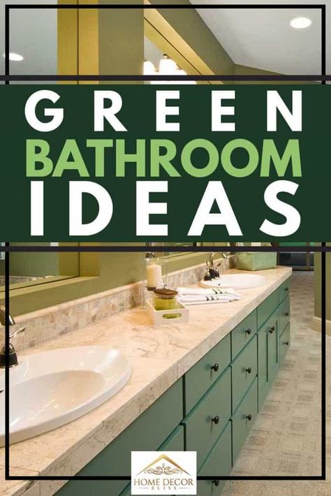 27 Green Bathroom Ideas You'll Love - Home Decor Bliss Olive Colored Bathroom, Green Bathrooms Ideas, Moss Green Bathroom, Green And Beige Bathroom, Green And Tan Bathroom, Beige And Green Bathroom, Bright Green Bathroom, Sea Green Bathrooms, Green Small Bathrooms