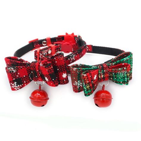 Christmas Cat Collar, Puppy Flowers, Christmas Collar, Collar With Bell, Christmas Dog Collar, Cat Christmas Gift, Kitten Collars, Pet Bow Ties, Cat Bow Tie